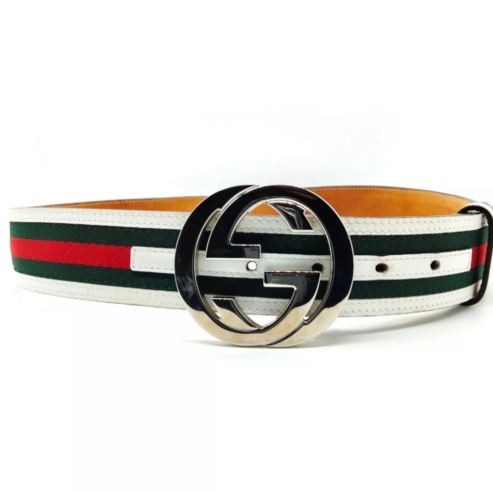 Auth Gucci Interlocking GG Web Belt - Picture 3 of 8